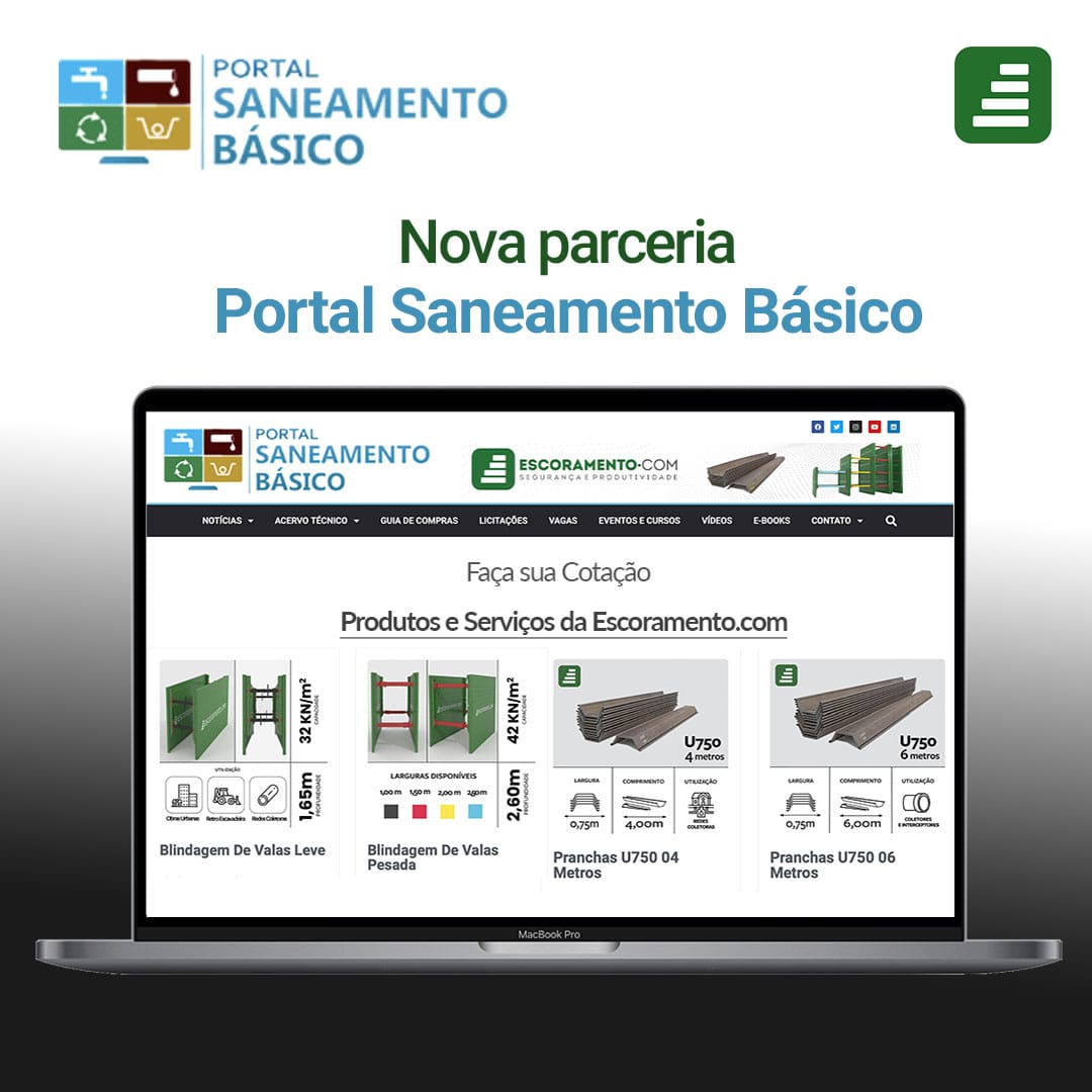 A Escoramento.com está no Portal Saneamento Básico